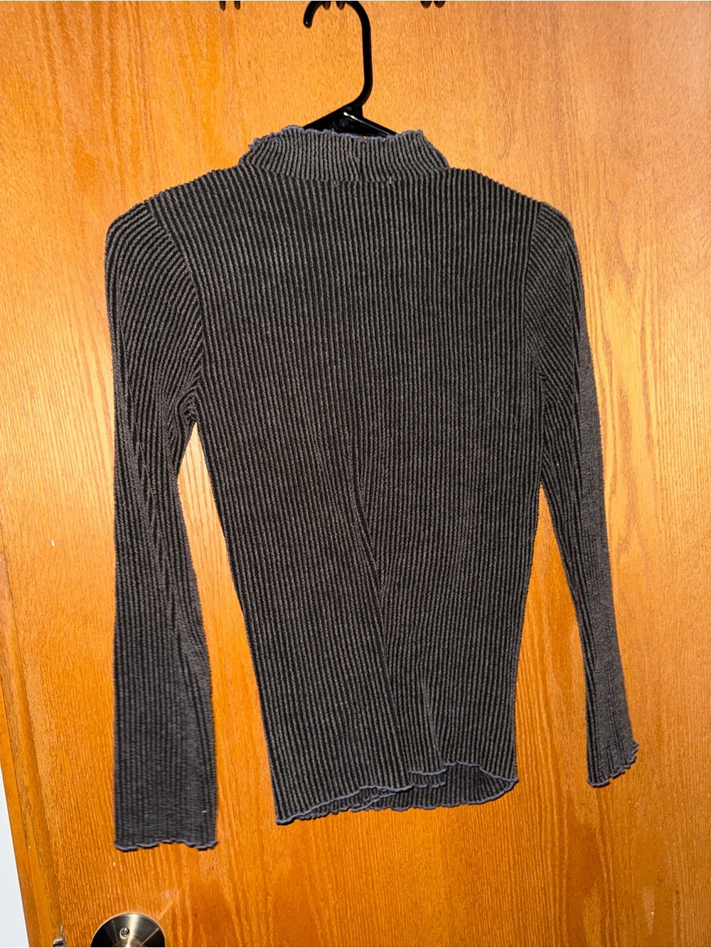 Ginger G Black Ribbed Mock Neck Sweater